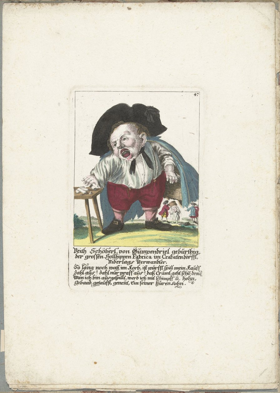 The dwarf Veith Schöberl von Gümpendriel, ca. 1710 by Martin Engelbrecht (attributed to)