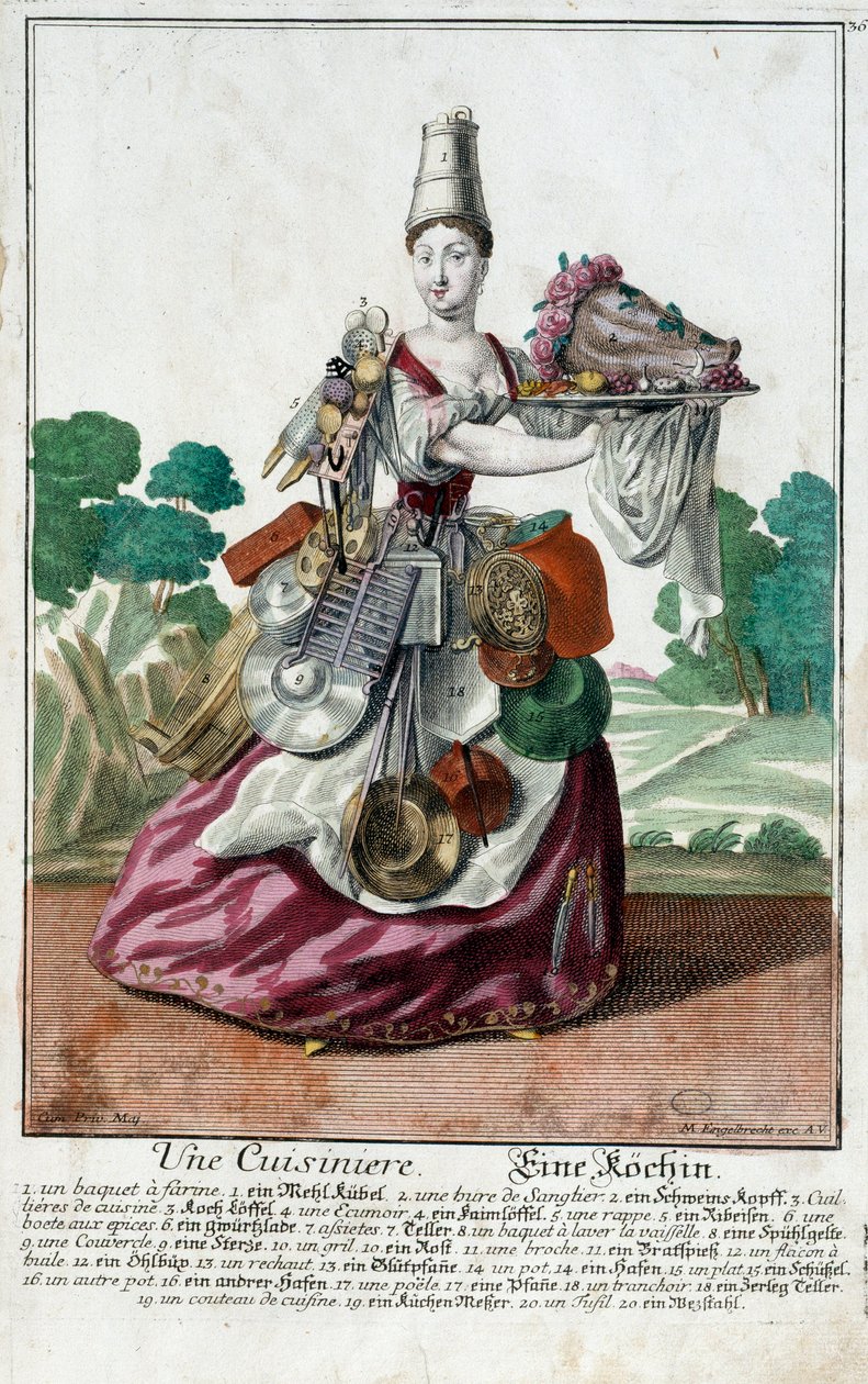 A Cook (Engraving) by Martin Engelbrecht