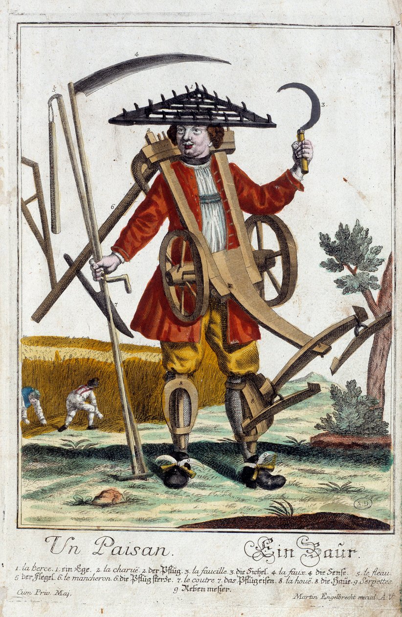 A Peasant (Engraving) by Martin Engelbrecht