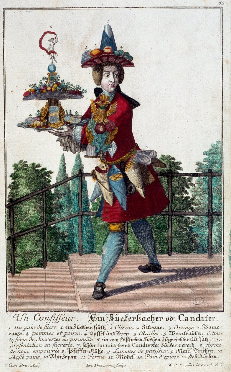 The Confectioner: A Young Man Holding a Tray of Candy and Confectionery by Martin Engelbrecht