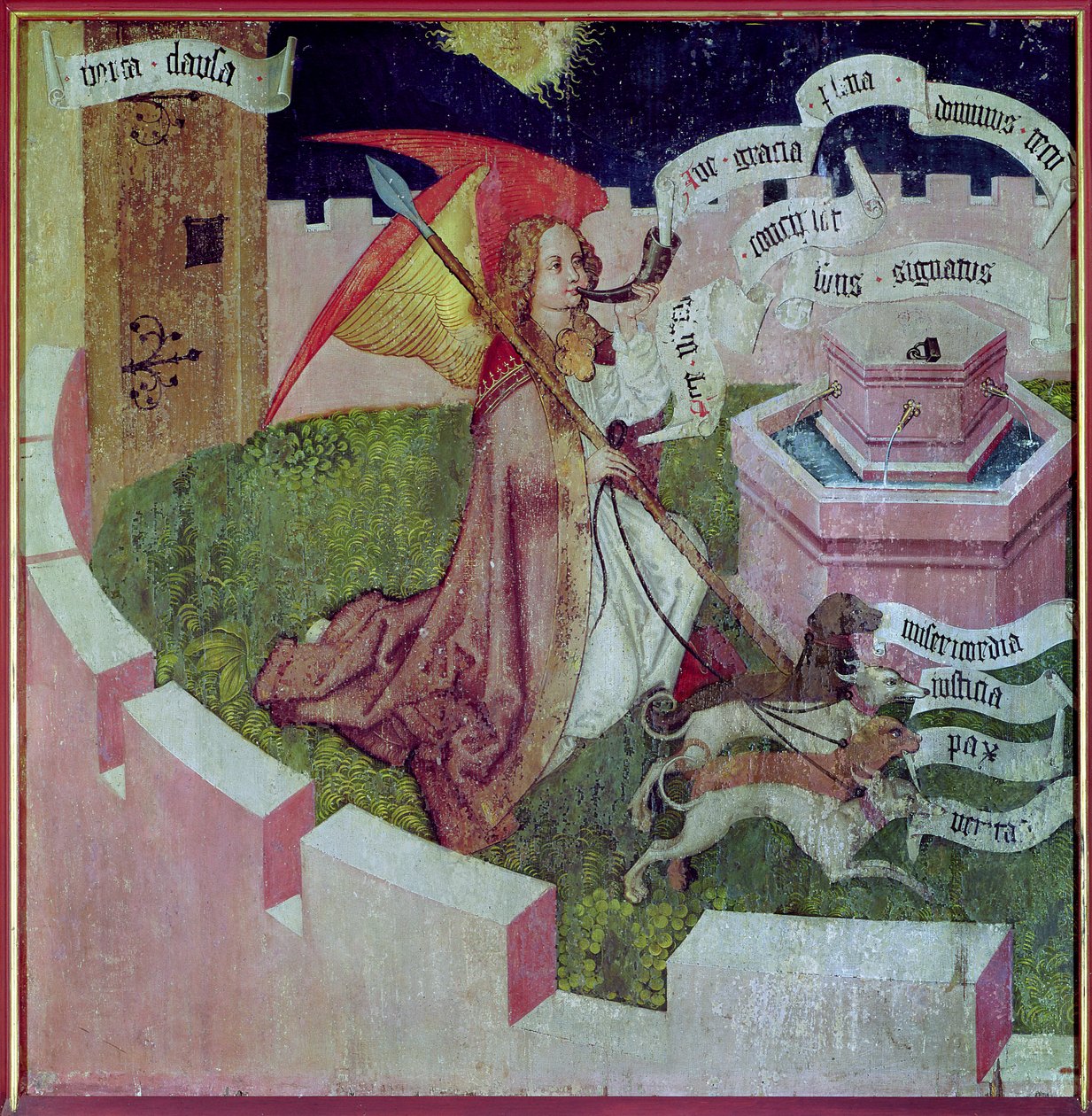 Altarpiece of the Dominicans: The Mystical Hunt (detail) by Martin Schongauer