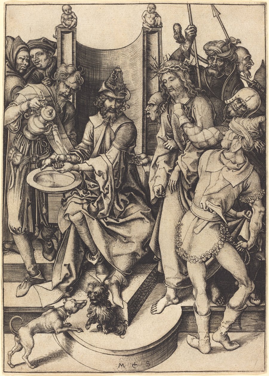 Christ before Pilate by Martin Schongauer