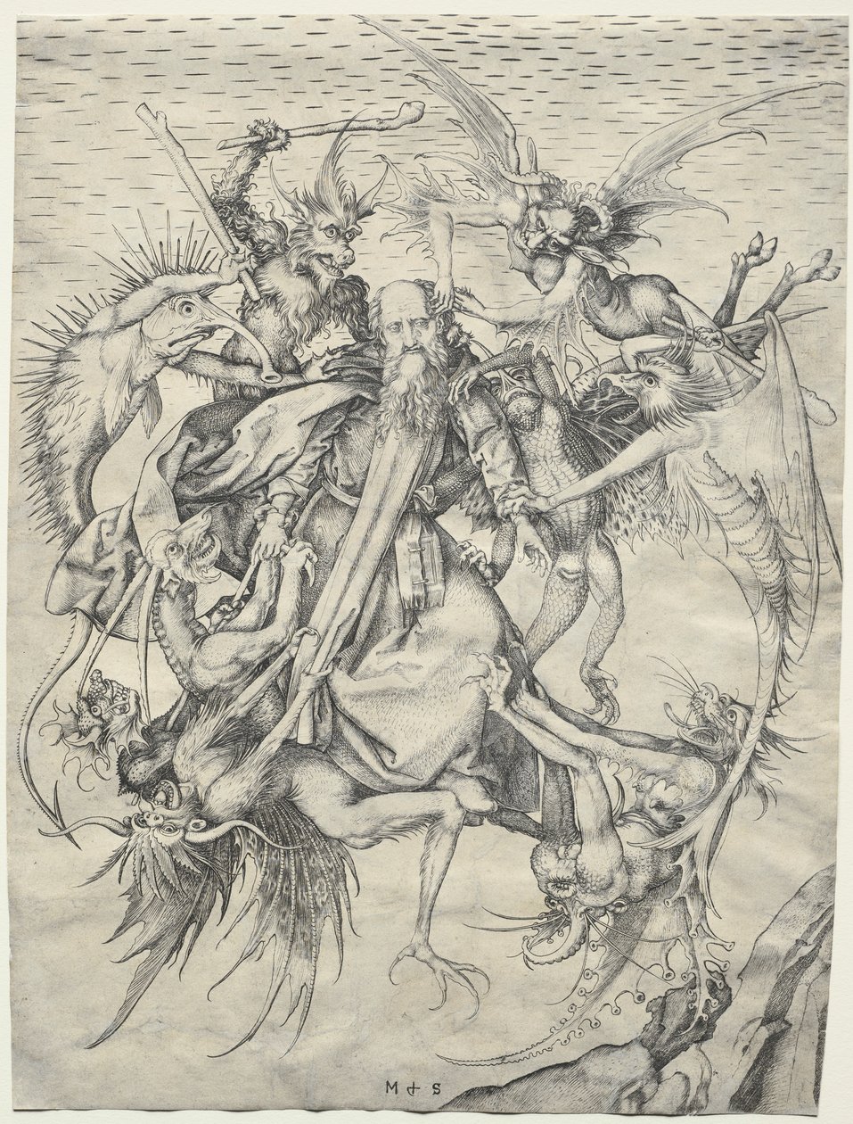 St. Anthony tormented by the Devils, 1400s by Martin Schongauer