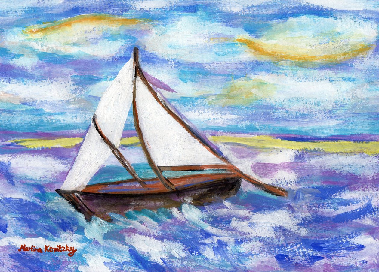 The Fishing Boat (Homage to Vincent van Gogh) by Martina Konitzky
