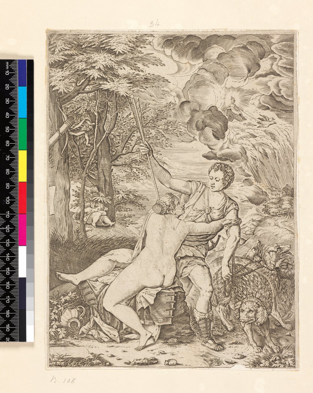 Venus and Adonis, c.1560-c.1580 by Martino Rota