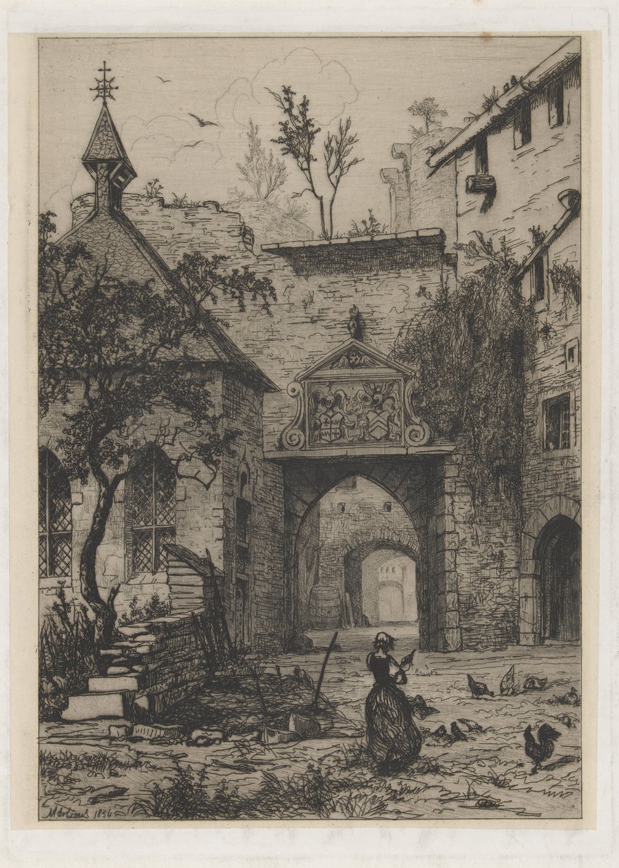 Entrance of the Castle of Hollenfeltz by Martinus Antonius Kuytenbrouwer jr.