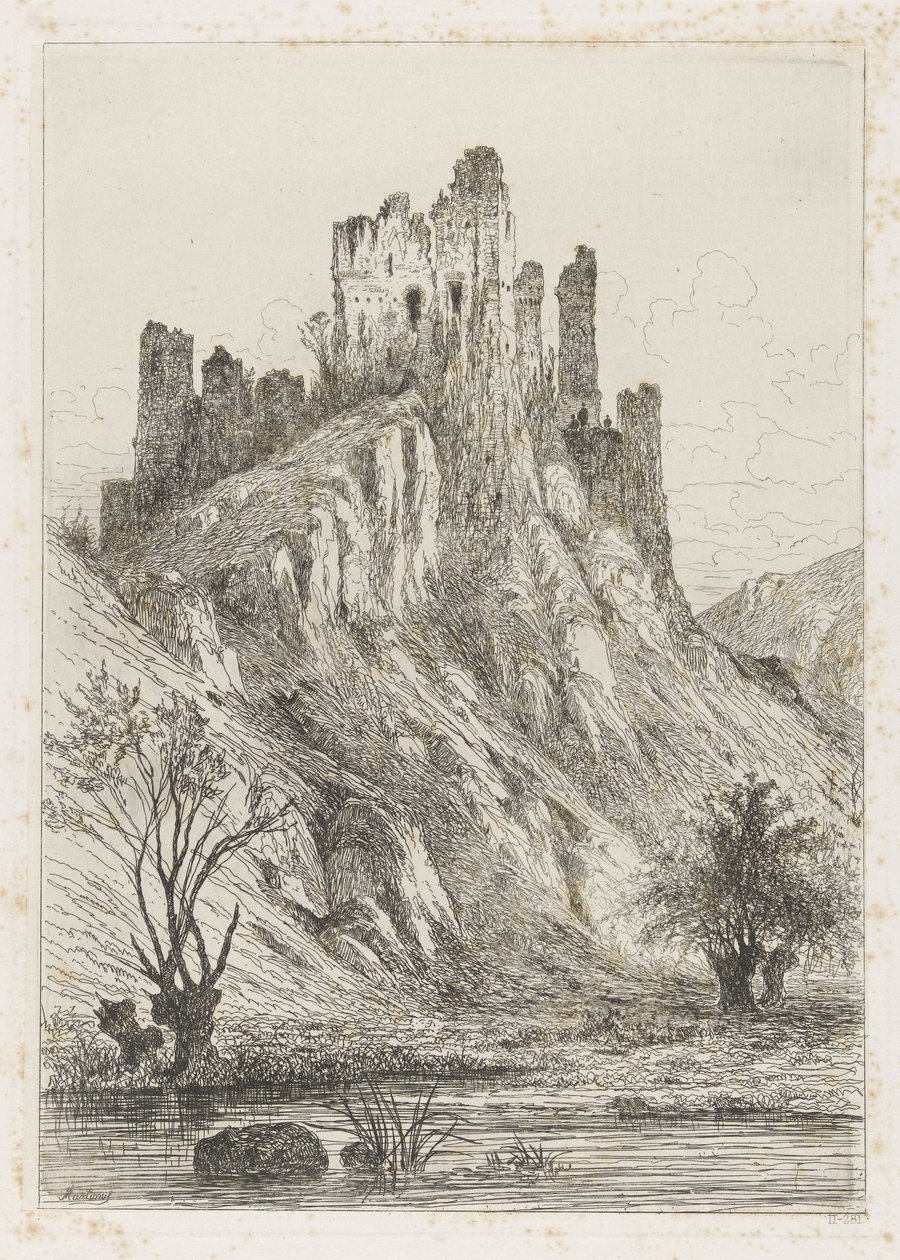 Ruins of Montaigle Castle by Martinus Antonius Kuytenbrouwer jr.