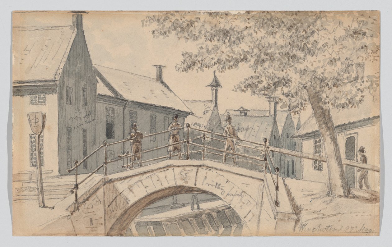A Bridge over a Canal in Winschoten by Martinus Rørbye