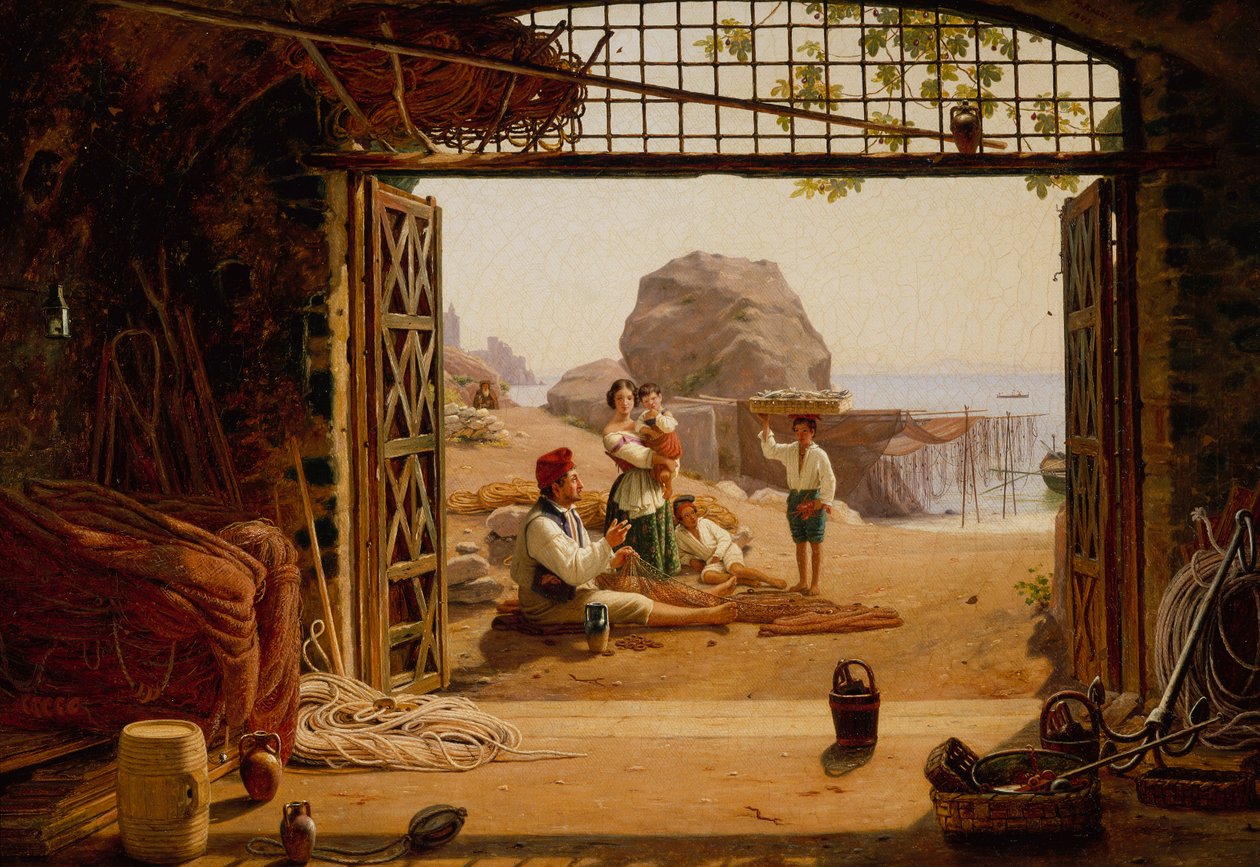 A Family of Neapolitan Fishermen by Martinus Rorbye