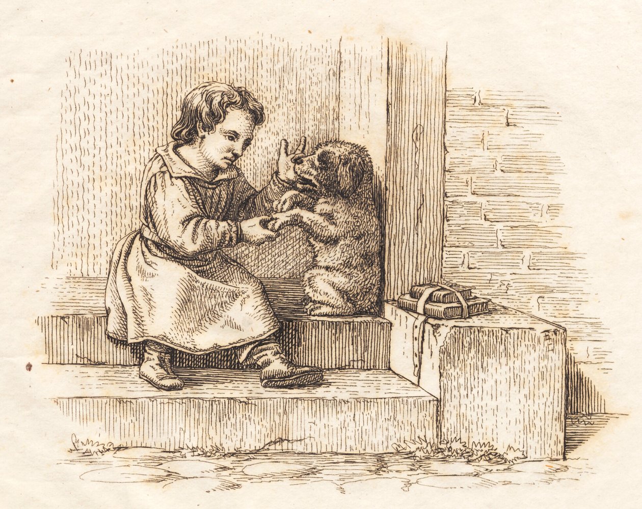 Illustration for "Fifty Fables for Children" by Hey by Martinus Rørbye
