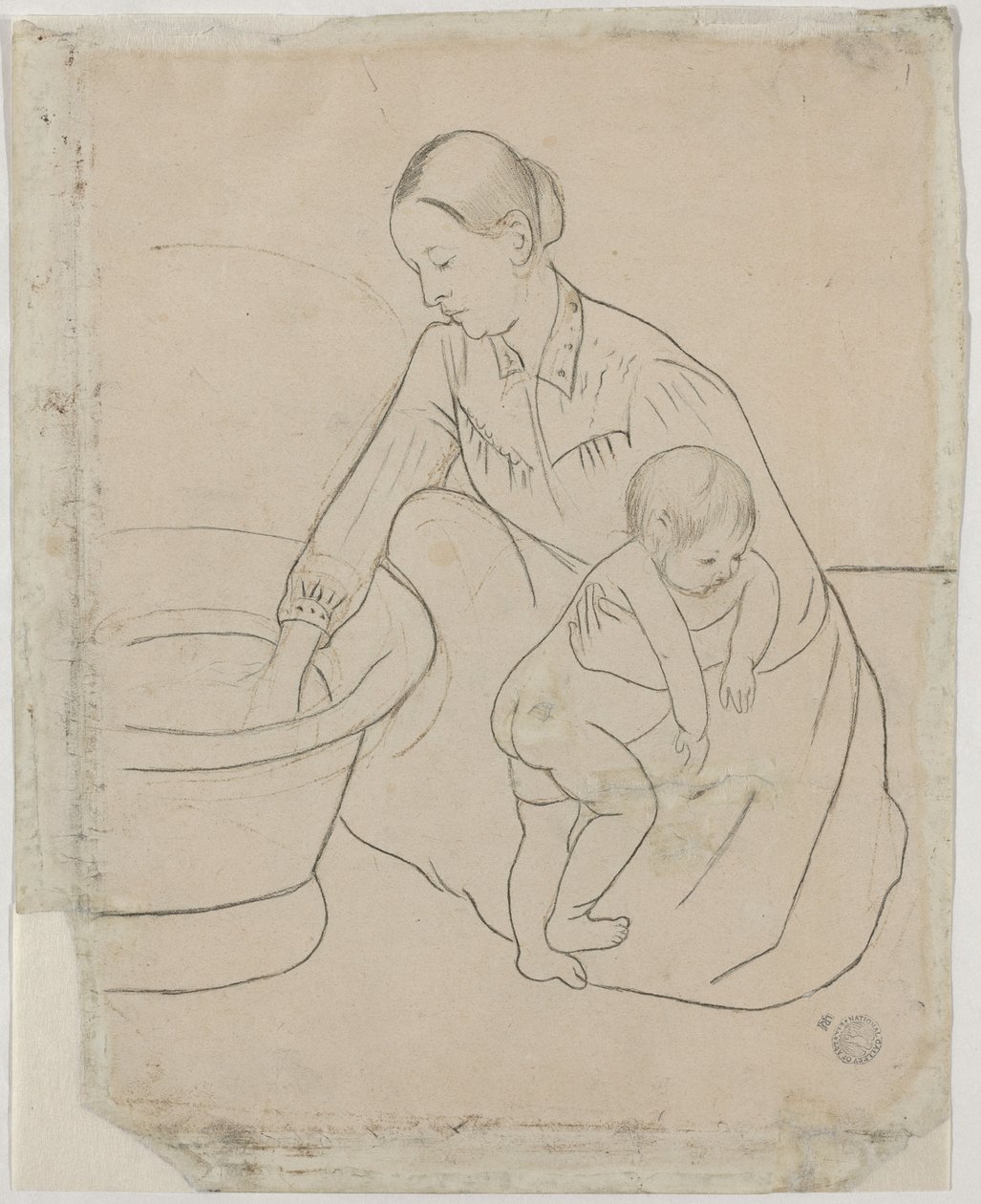 The Bath (verso), 1890-1891 by Mary Cassatt