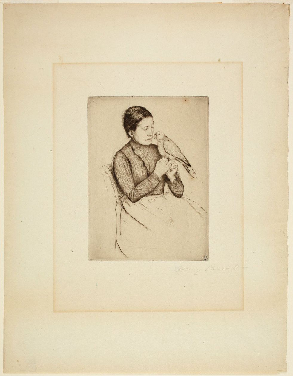 The Parrot by Mary Cassatt
