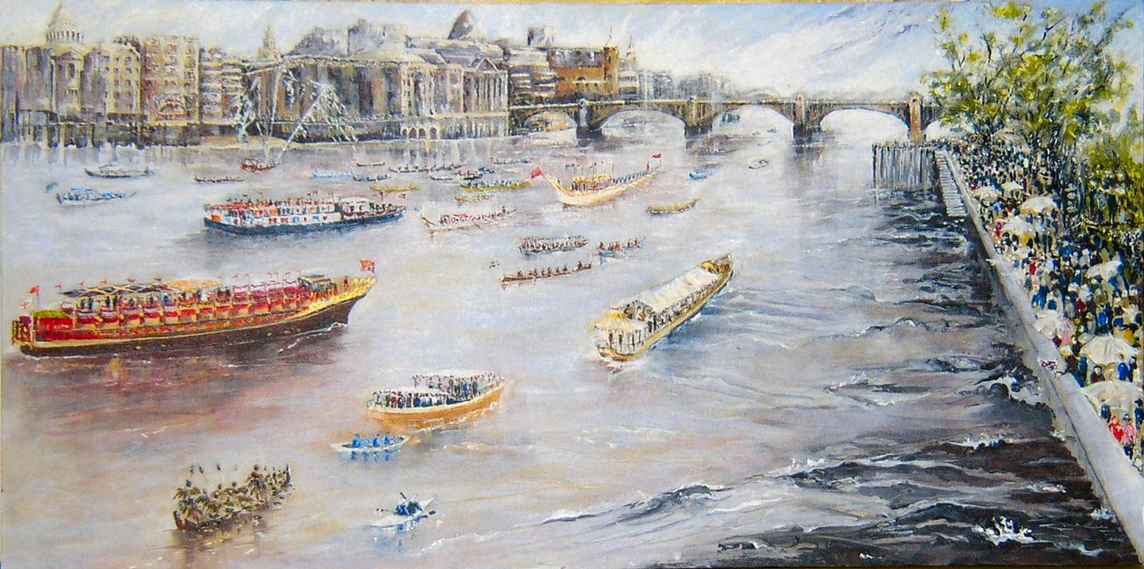 Jubilee Pageant on the Thames by Mary Smith