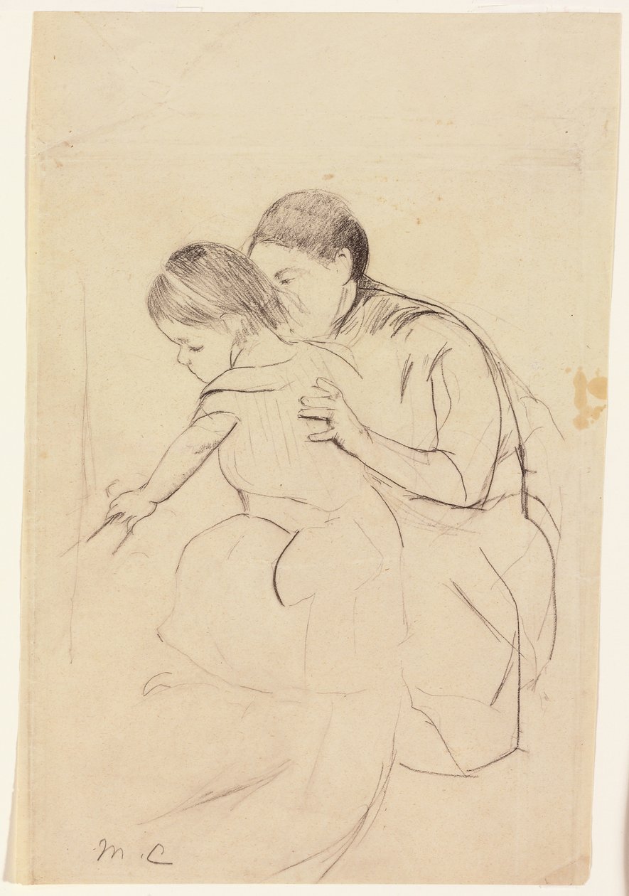 Baby with Left Hand Touching a Tub, Held by Her Nurse by Mary Cassatt