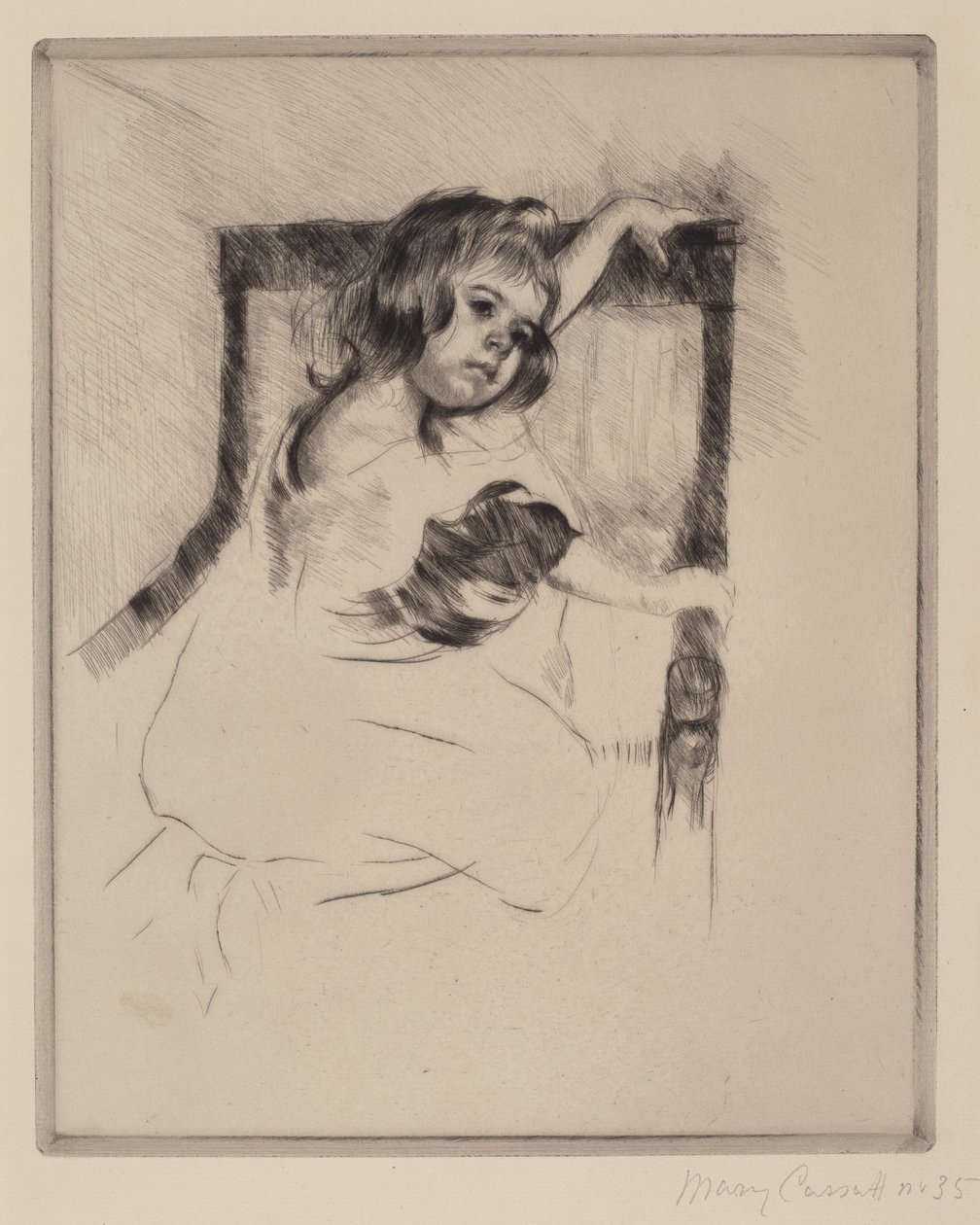 Kneeling in an Armchair (Margot), c.1903 by Mary Stevenson Cassatt