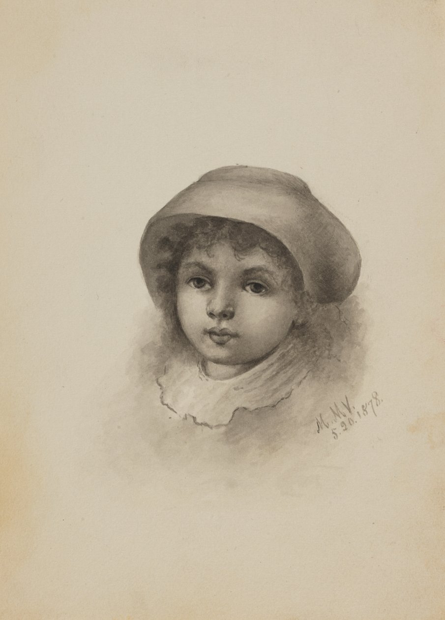 Untitled Head of a Child with Hat by Mary Vaux Walcott