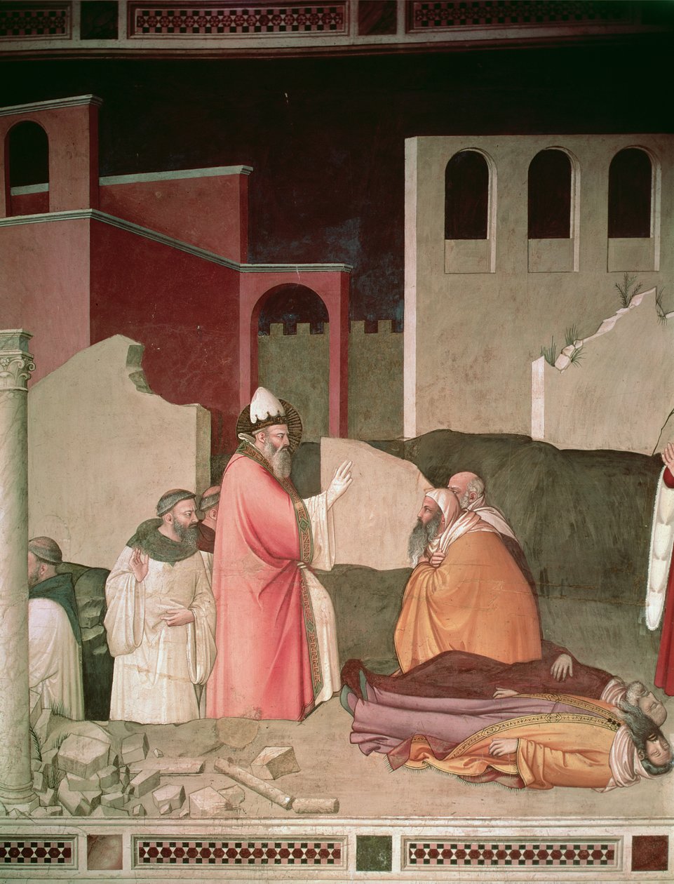 St. Sylvester resuscitating two dead Romans (detail) by Maso di Banco