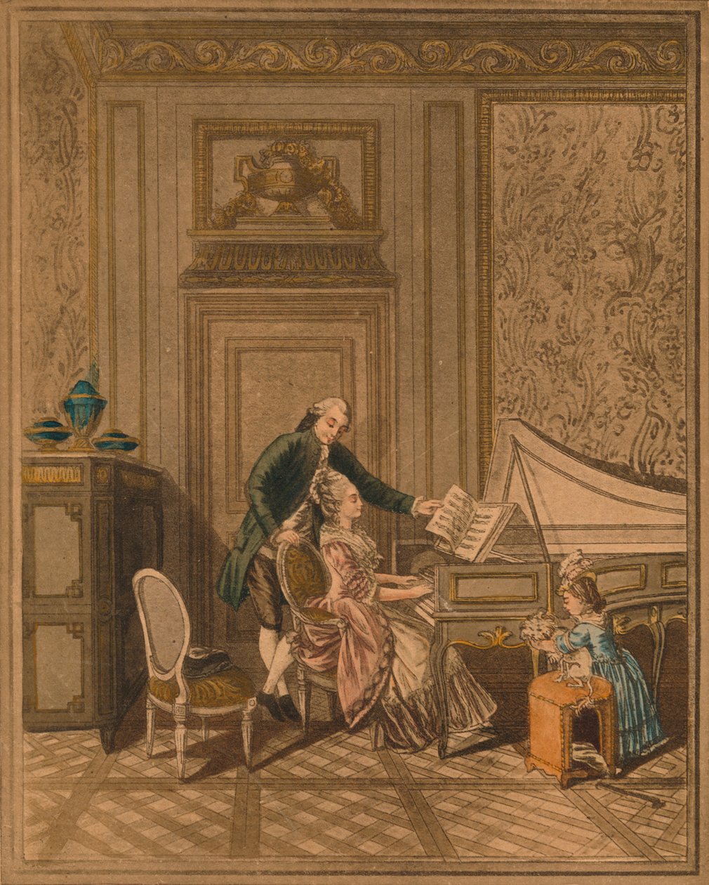 The Harpsichord Lesson by Massard