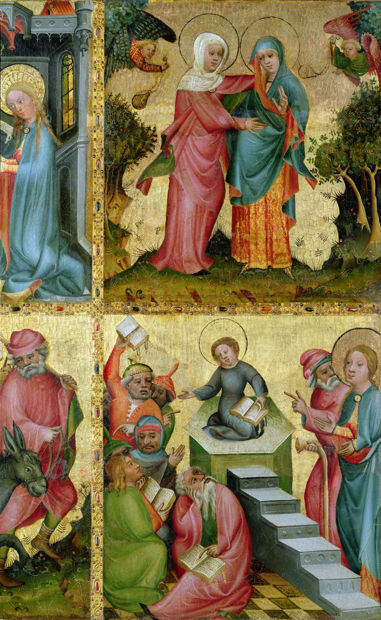 The Visitation and the Dispute with Doctors, from the Buxtehude Altar by Master Bertram of Minden