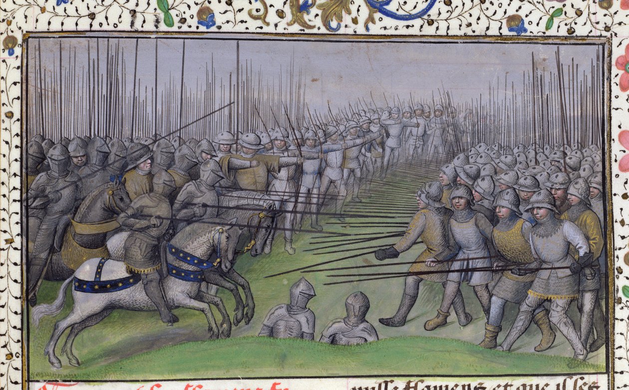 The French beating the Flemish at Westrozebeke in 1382, 1477