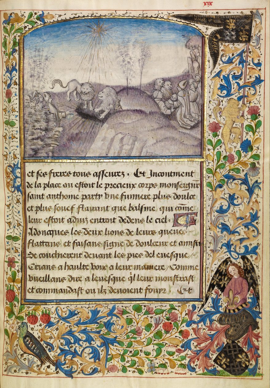 Bishop Theophile Finding the Grave of Saint Anthony by Master of the Brussels Romuléon or workshop