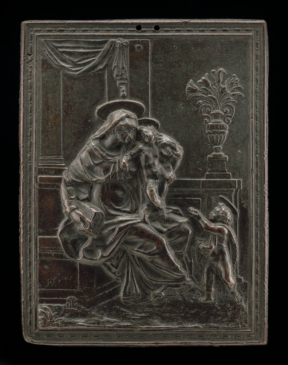 Madonna and Child with Saint John the Baptist by Master F.D.