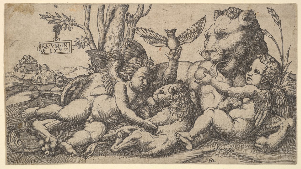 Putti and Lions by Master FG