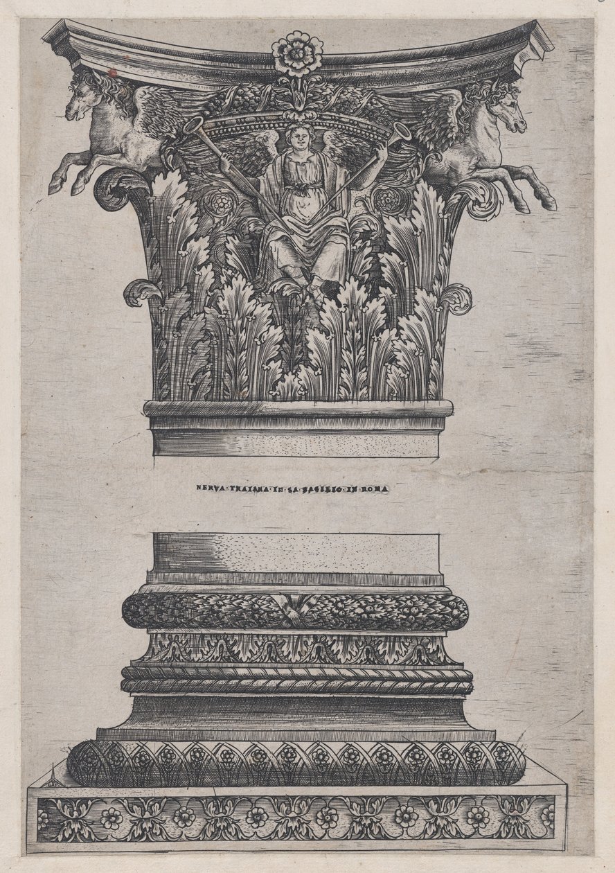 Speculum Romanae Magnificentiae: Pegasus Capital from the Temple of Mars Ultor by Master GA