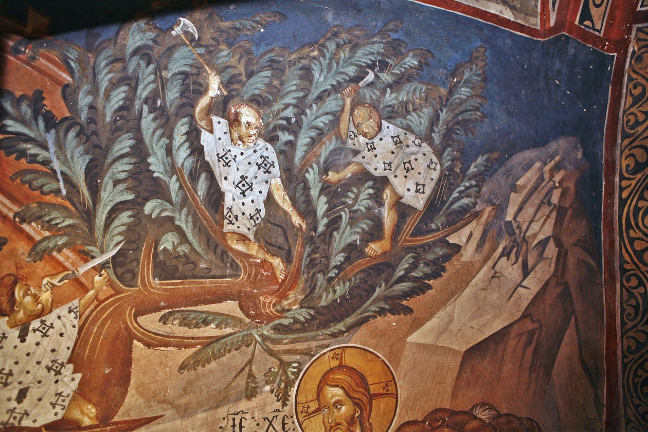 The Entry of Christ into Jerusalem (Detail) by Master Gerasime