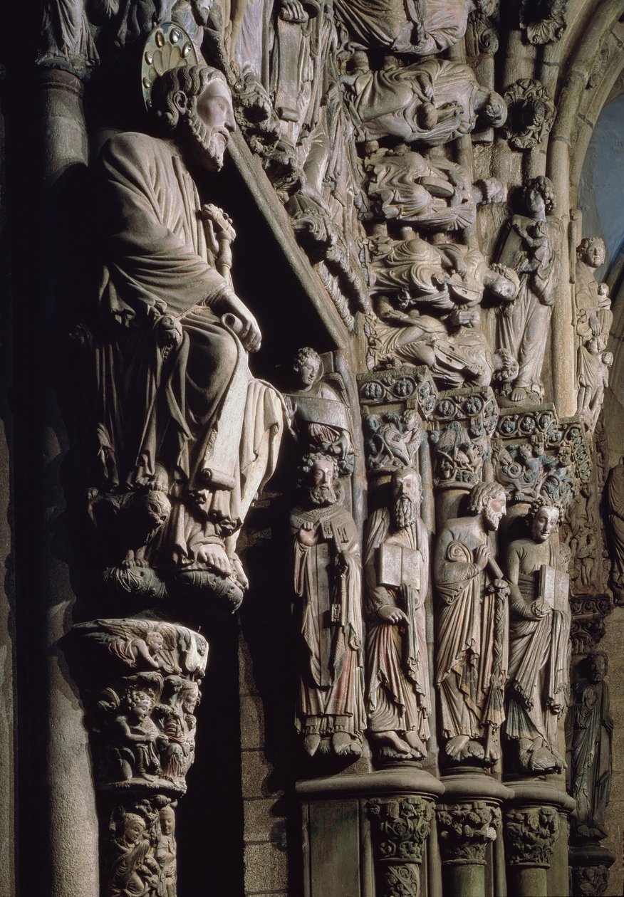 Portico de la Gloria Depicting St. James (detail) by Master Mateo