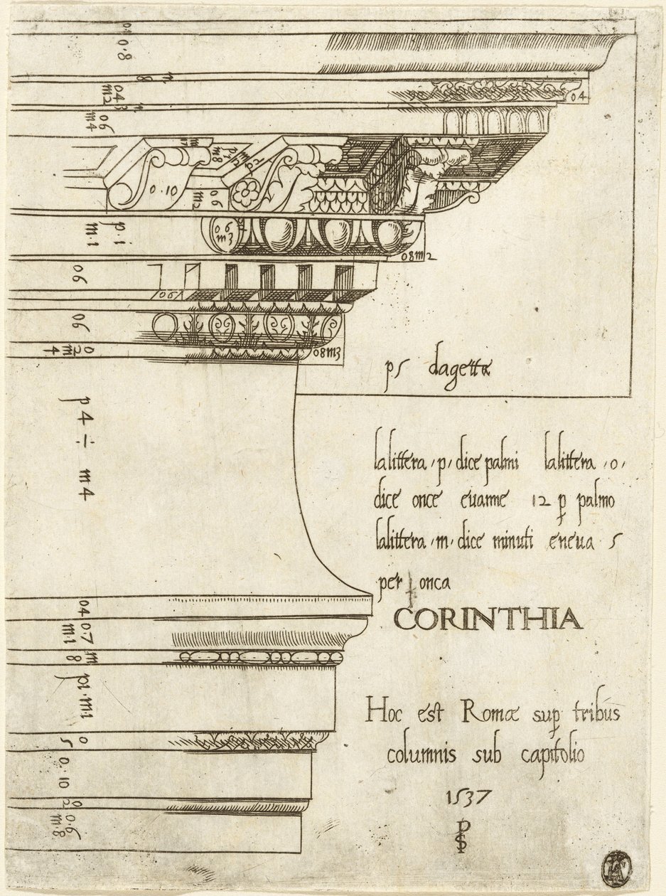 Entablature from the Temple of Castor and Pollux, Rome by Master PS