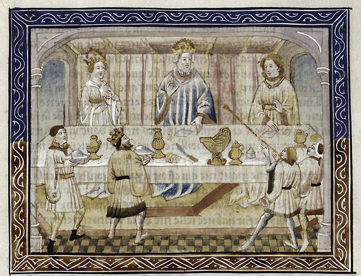 Caesar Augustus, His Wife and Son at Table From: Jean Hayton, Fleur des ...