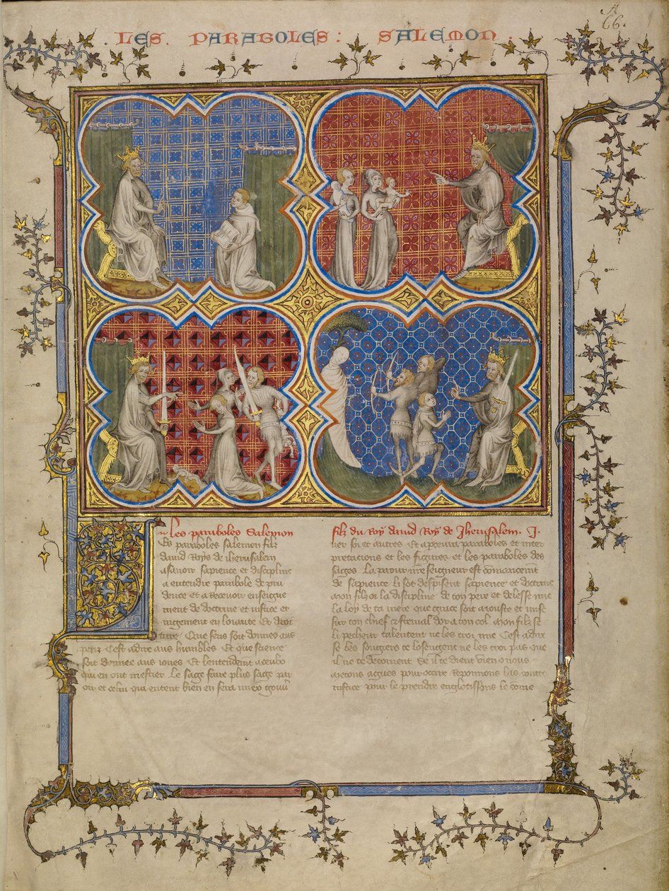 Solomon Teaching Rehoboam; The Judgment of Solomon; Solomon Testing the Legitimacy of Three Brothers by Master of Jean de Mandeville
