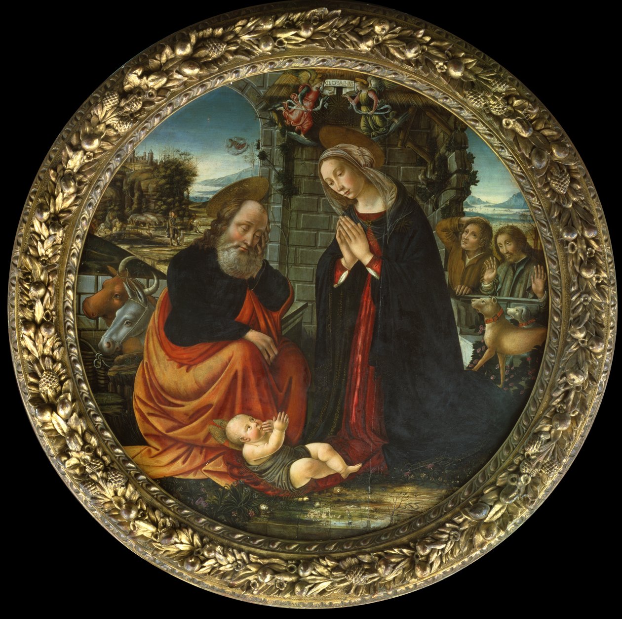 The Nativity, with Mary and Joseph on the Way to Bethlehem, the Annunciation to the Shepherds and the Arrival of the Shepherds by Master of Marradi