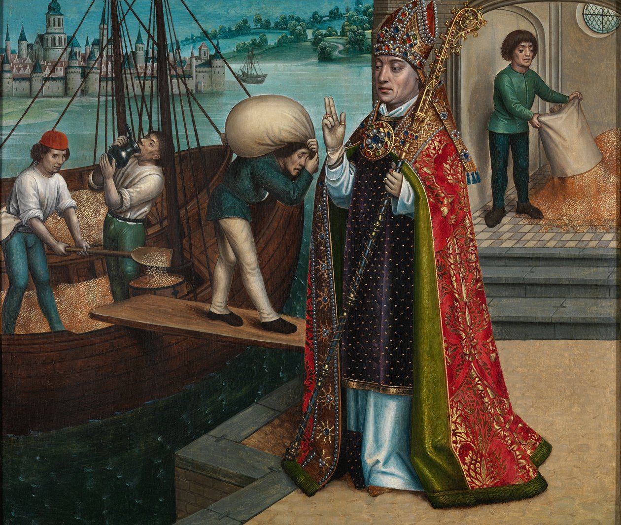 The Miracle of the Grain, from the Altarpiece of St. Nicholas by Master of The Legend of St. Lucy