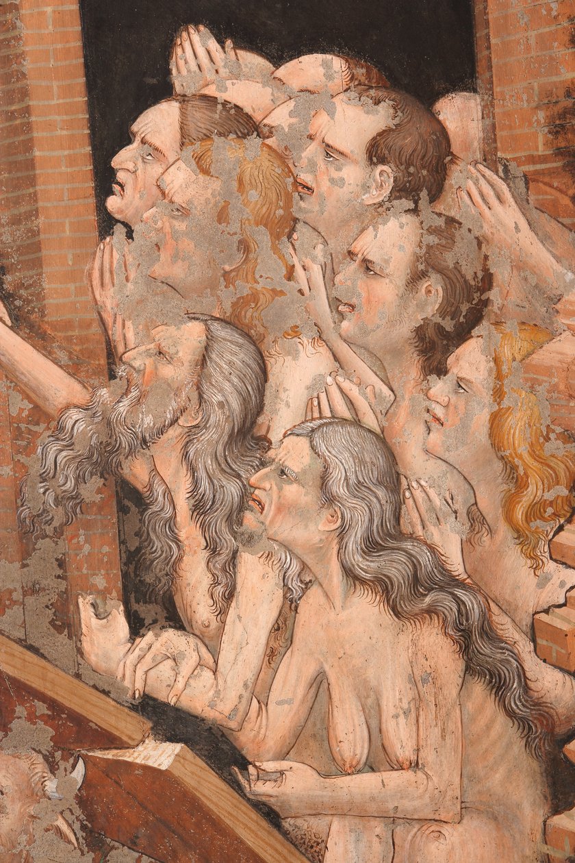 Resurrection and Descent into Limbo (detail of the upright people of the Old Testament), c.1420 by Master of Vignola