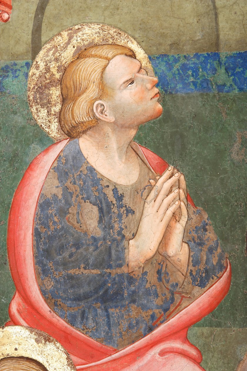 The Pentecost (detail with a praying saint), c.1420 by Master of Vignola