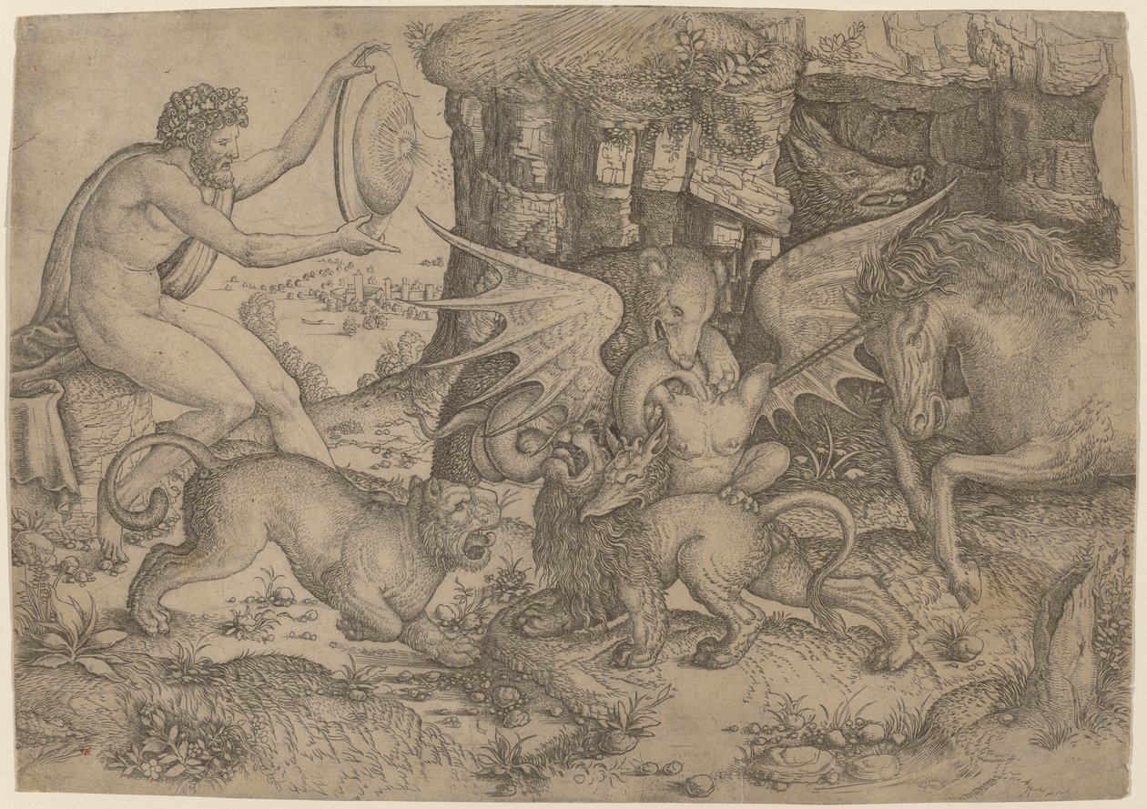 Allegorical Theme: Combat of Animals by Master of the Beheading of St. John