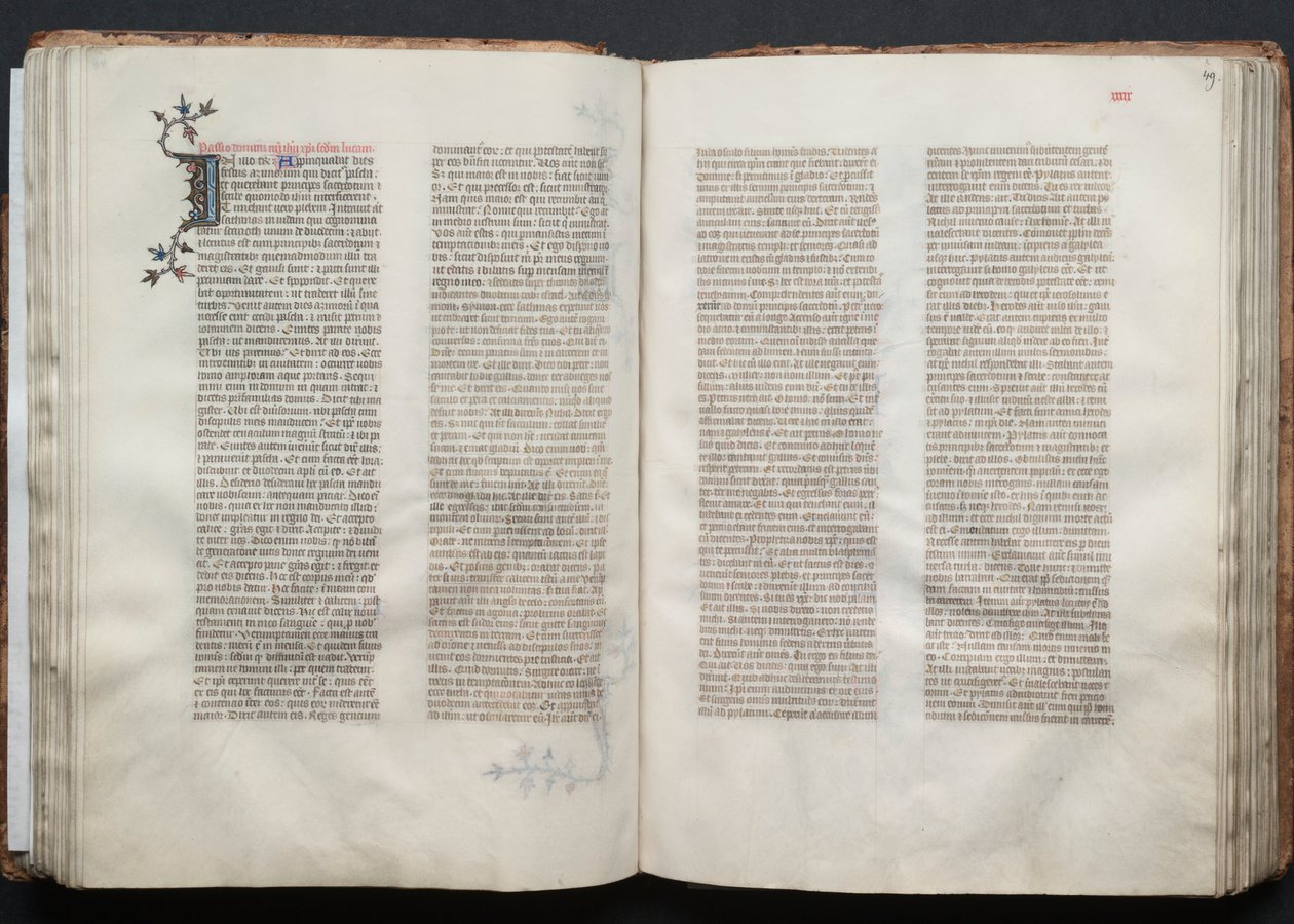 The Gotha Missal: Fol. 48v, Text, c. 1375 by Master of the Boqueteaux