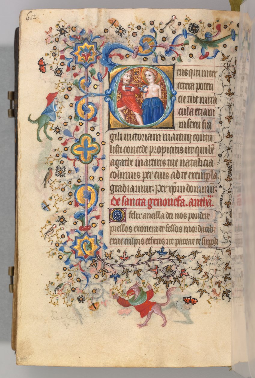 Hours of Charles the Noble, King of Navarre 1361-1425, fol. 300v, St. Agatha by Master of the Brussels Initials and Associates