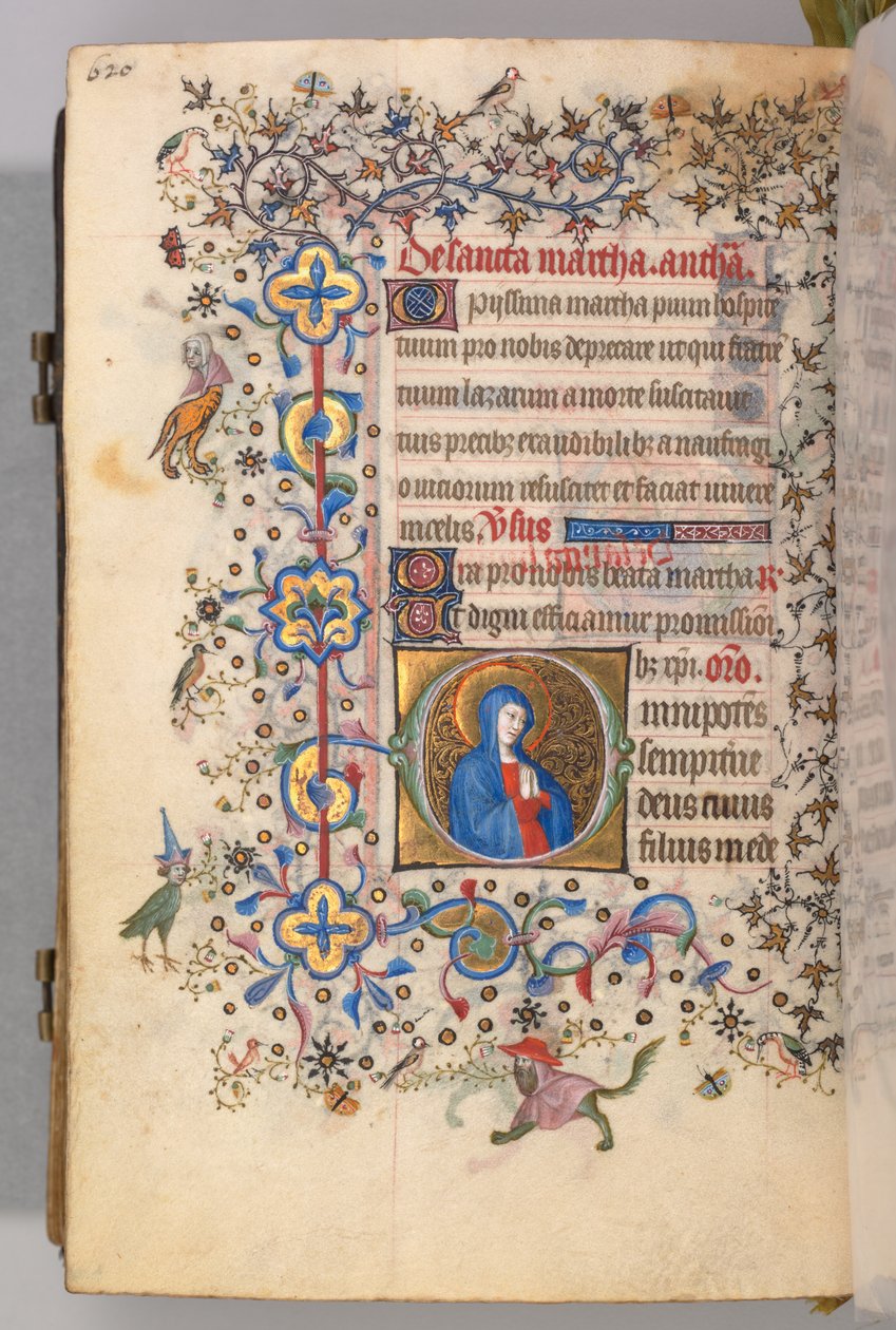 Hours of Charles the Noble, King of Navarre 1361-1425, fol. 304v, St. Martha, c. 1405 by Master of the Brussels Initials and Associates