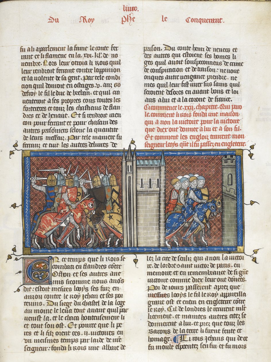 A battle with John, king of England, and Louis VIII on the march, from 