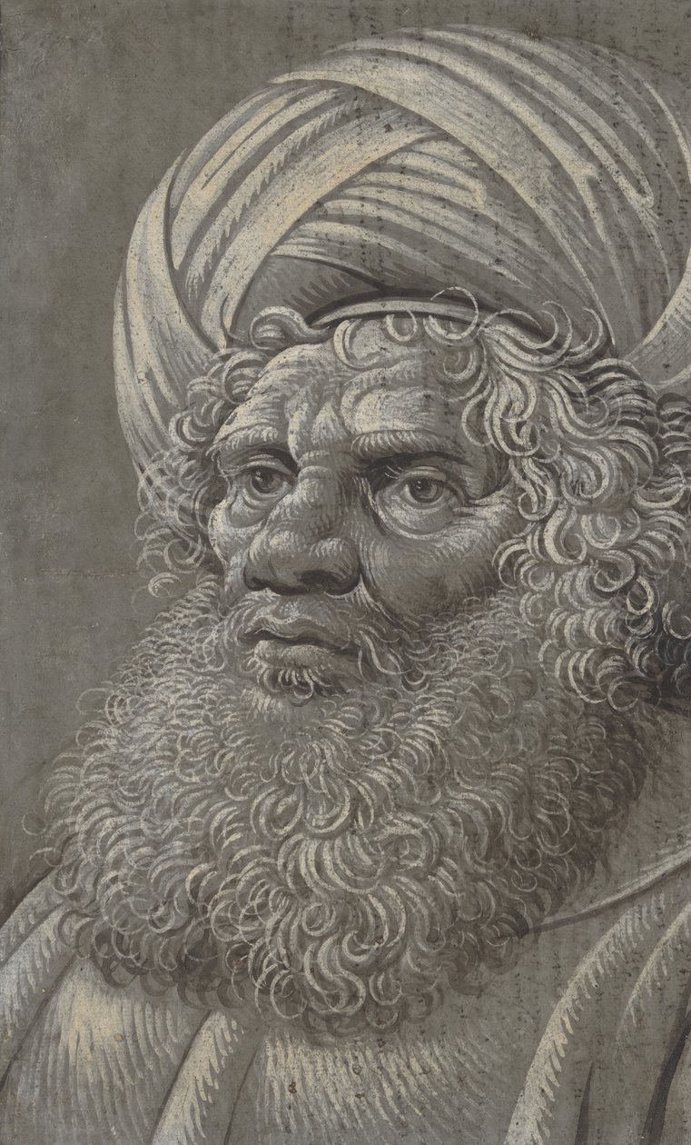 Head of a Bearded Man Wearing a Turban, ca. 1510 by Master of the Death of Absalom