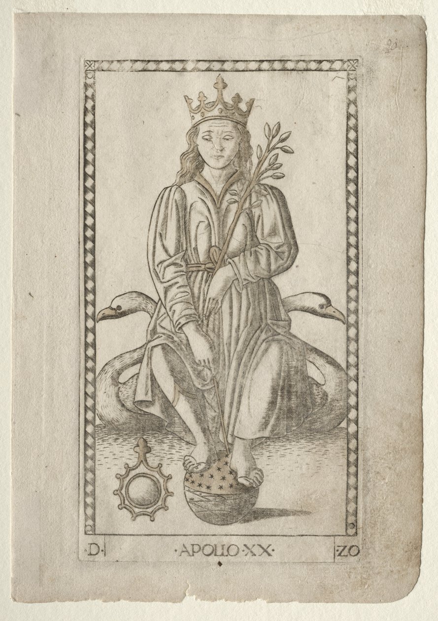 Apollo (from the Tarocchi, series D: Apollo and the Muses, #20) by Master of the E Series Tarocchi