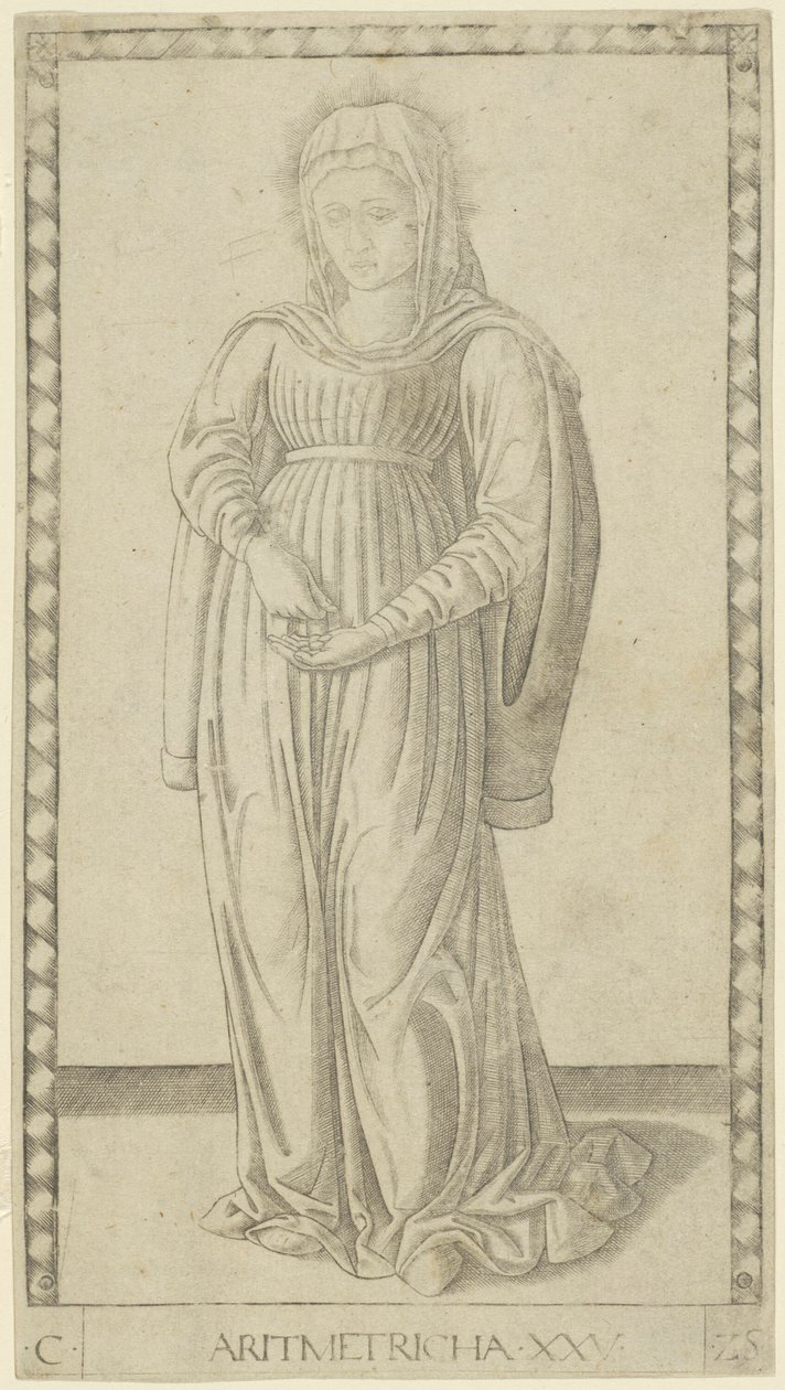 Arithmetic, plate 25 from Arts and Sciences by Master of the E Series Tarocchi