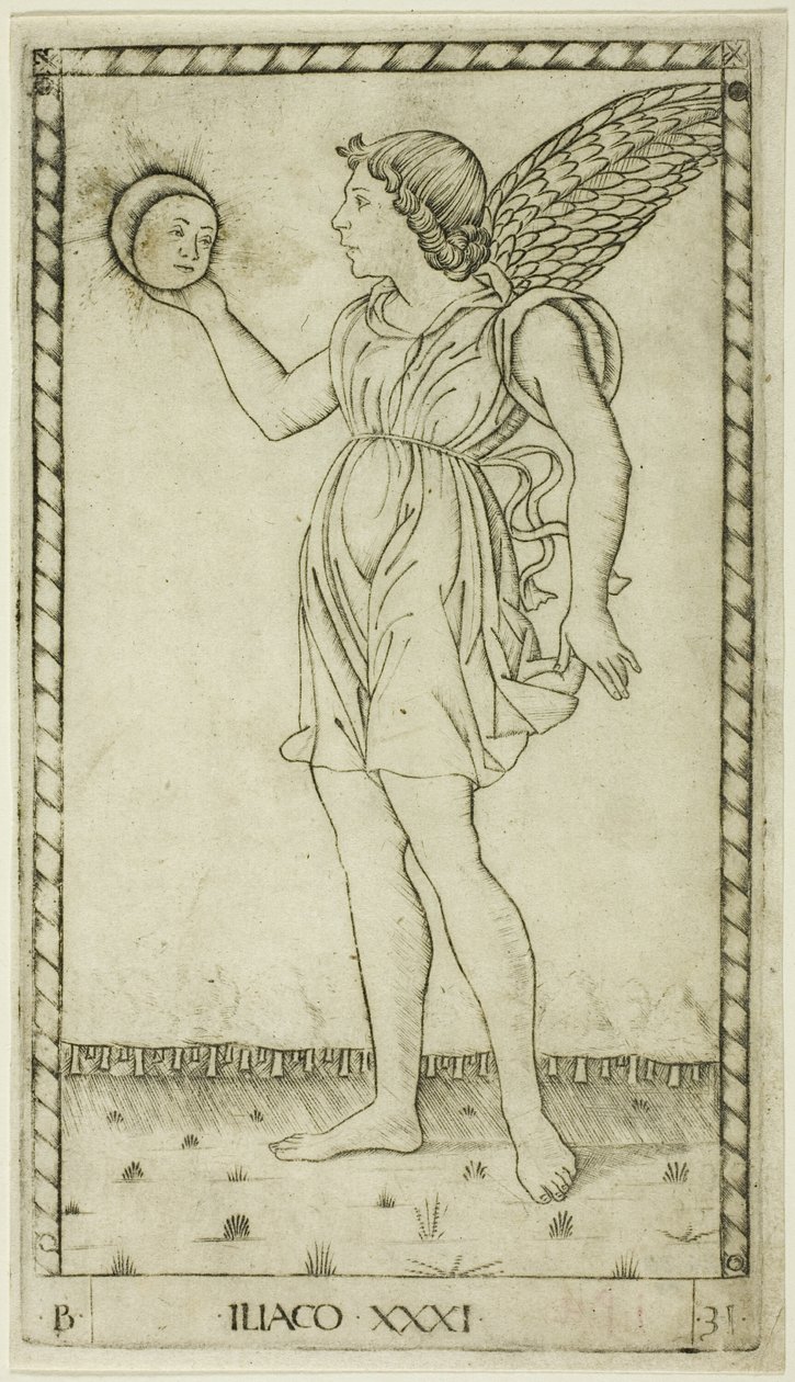 Genius of the Sun, Plate 31 from Genii and Virtues by Master of the E Series Tarocchi