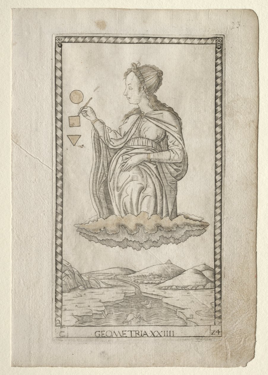 Geometry (from the Tarocchi, series C: Liberal Arts, #24) by Master of the E Series Tarocchi