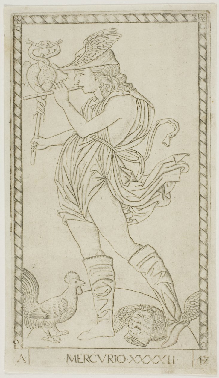 Mercury, Plate 42 from Planets and Spheres by Master of the E Series Tarocchi