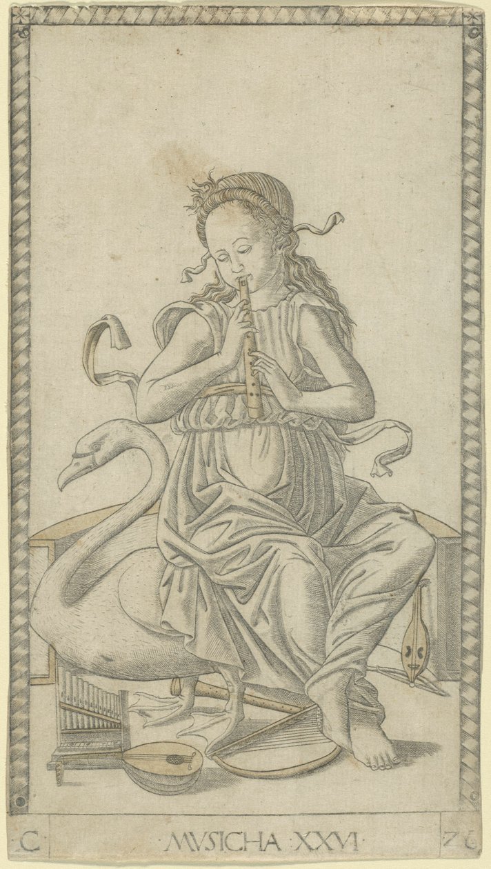 Music, plate 26 from Arts and Sciences by Master of the E Series Tarocchi