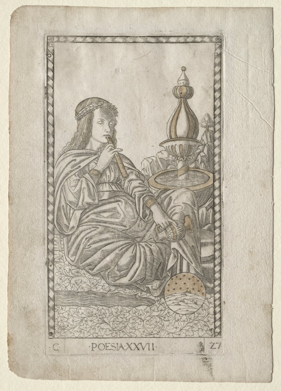 Poetry from the Tarocchi, Series C: Liberal Arts, #27 by Master of the E Series Tarocchi